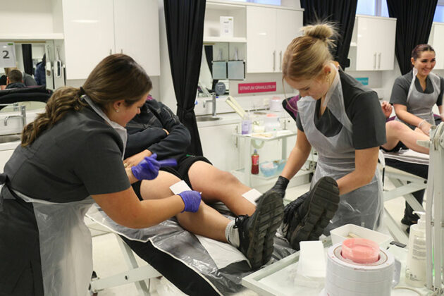 Charity leg wax at Rotherham College