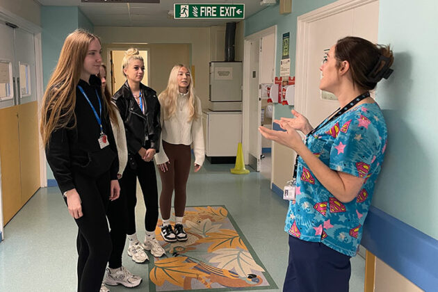 Early Years and Education students at Rotherham Hospital's neonatal unit